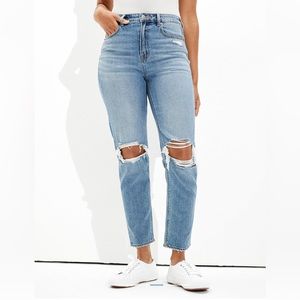 American Eagle high rise distressed Curvy Mom Jeans